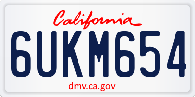 CA license plate 6UKM654