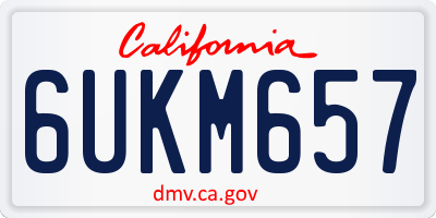 CA license plate 6UKM657