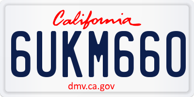 CA license plate 6UKM660