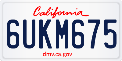 CA license plate 6UKM675
