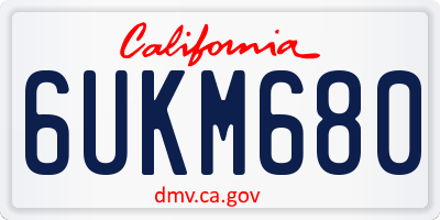 CA license plate 6UKM680
