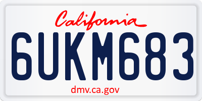 CA license plate 6UKM683