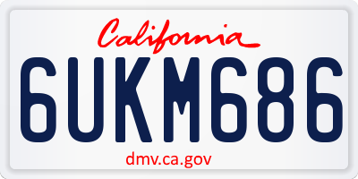 CA license plate 6UKM686