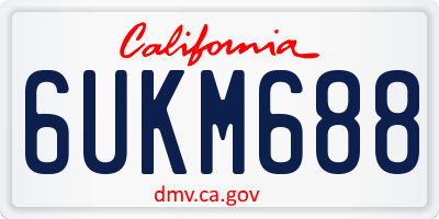 CA license plate 6UKM688