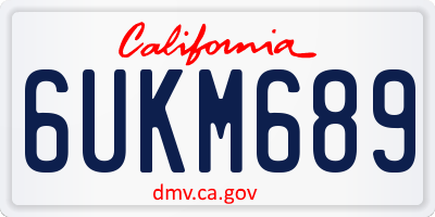 CA license plate 6UKM689