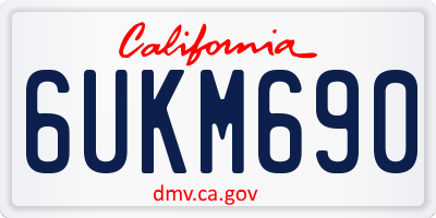 CA license plate 6UKM690