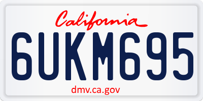 CA license plate 6UKM695