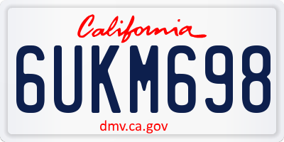 CA license plate 6UKM698