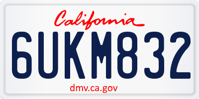 CA license plate 6UKM832