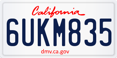 CA license plate 6UKM835