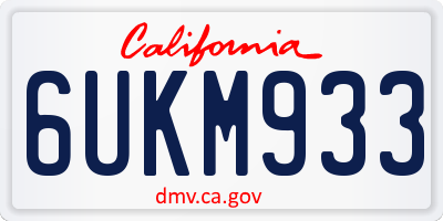 CA license plate 6UKM933