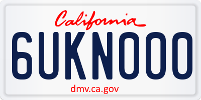 CA license plate 6UKN000