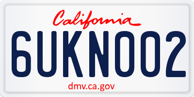 CA license plate 6UKN002
