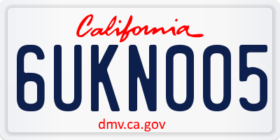 CA license plate 6UKN005
