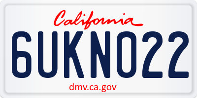 CA license plate 6UKN022
