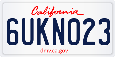 CA license plate 6UKN023