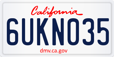 CA license plate 6UKN035