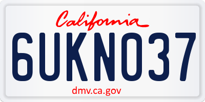 CA license plate 6UKN037