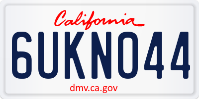 CA license plate 6UKN044