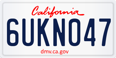 CA license plate 6UKN047