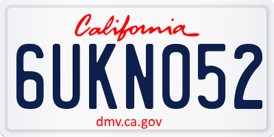 CA license plate 6UKN052