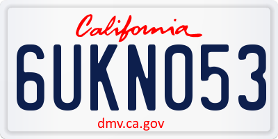 CA license plate 6UKN053