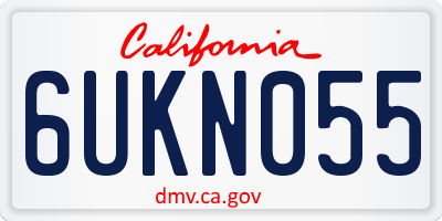 CA license plate 6UKN055