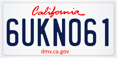 CA license plate 6UKN061