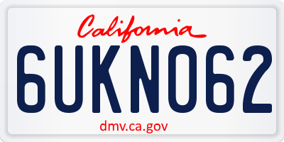 CA license plate 6UKN062