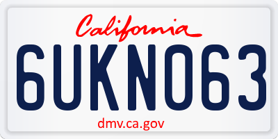 CA license plate 6UKN063
