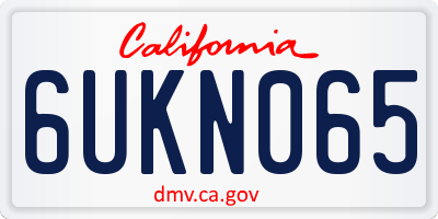 CA license plate 6UKN065
