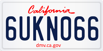 CA license plate 6UKN066