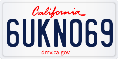 CA license plate 6UKN069