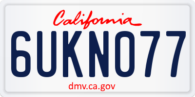 CA license plate 6UKN077