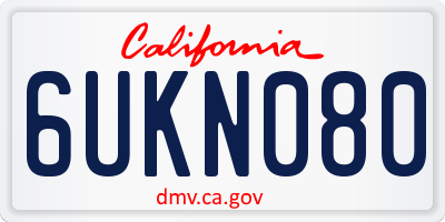 CA license plate 6UKN080