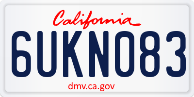 CA license plate 6UKN083