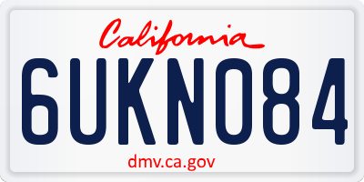 CA license plate 6UKN084