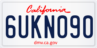 CA license plate 6UKN090