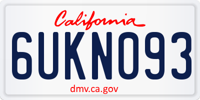 CA license plate 6UKN093