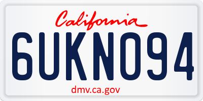 CA license plate 6UKN094