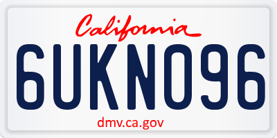 CA license plate 6UKN096