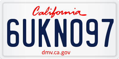 CA license plate 6UKN097