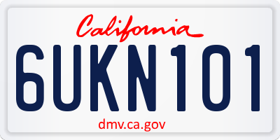 CA license plate 6UKN101