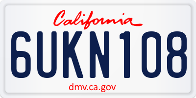 CA license plate 6UKN108