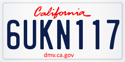 CA license plate 6UKN117