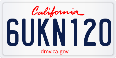 CA license plate 6UKN120