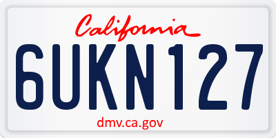 CA license plate 6UKN127