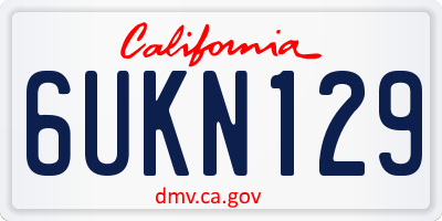 CA license plate 6UKN129