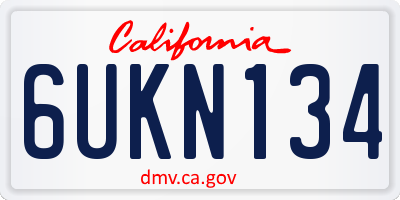 CA license plate 6UKN134