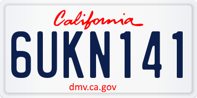 CA license plate 6UKN141